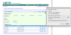 Document data export